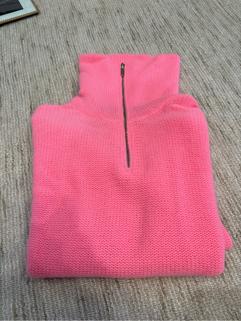 Women’s Pink Half-Zip Knit Sweater